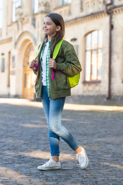 Happy Schoolgirl Back School September Education — Stockfoto