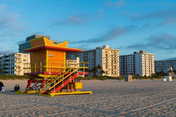 Miami Beach Vízimentő Torony Nyári Vakáció Nyaralás — Stock Fotó