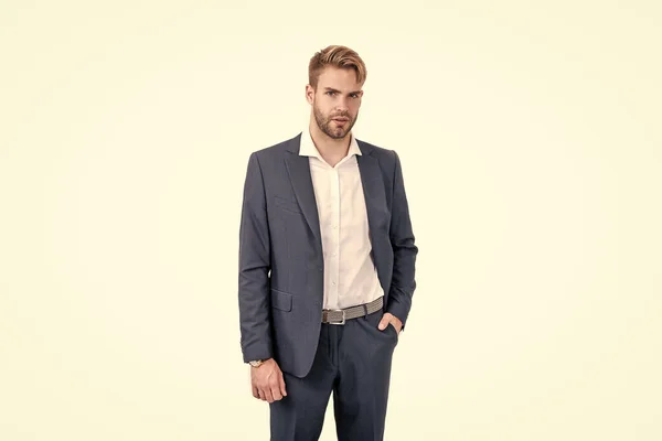 Confident Businessman Isolated White Ceo Formalwear Business Success Successful Man — Stock Photo, Image