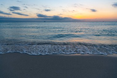 beautiful seascape with sea water on the summer beach.