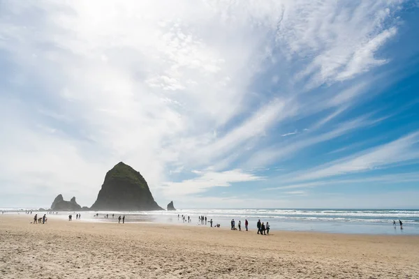 Haystack Rock Famous Mountain Oregon Cannon Beach — ストック写真