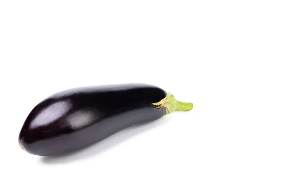 Fresh Organic Eggplant Vegetable Crop Isolated White Copy Space — 스톡 사진