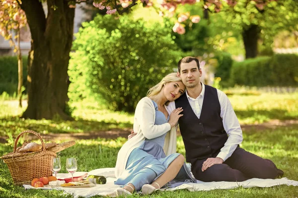 Romantik Bir Randevu Aşkı Kutla Eski Tarz Piknik Yapmayı Dışarıda — Stok fotoğraf
