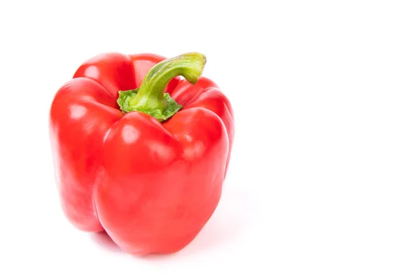 Red Bell Pepper Paprika Vegetable Crop Isolated White Copy Space — Foto de Stock