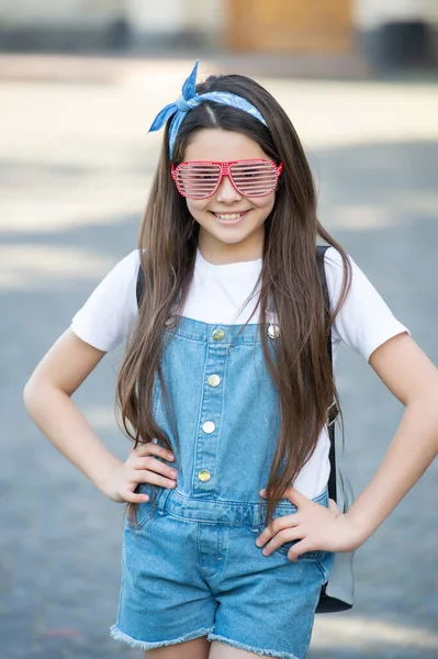 Smiling Girl Party Glasses Outdoor Summer Fashion — Stock Fotó