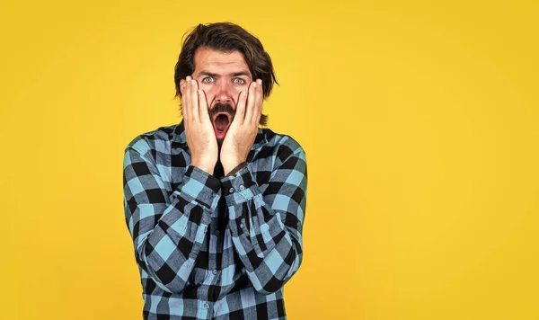 Very Bad News Male Beauty Fashion Barbershop Concept Copy Space — Stock Photo, Image