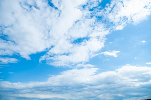 Blue Cloudscape Background White Fluffy Clouds —  Fotos de Stock