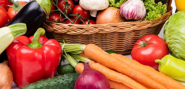 Selective Focus Fresh Ripe Colorful Vegetables — Stockfoto