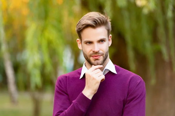 Portrait Young Handsome Man Casual Style Outdoor — Foto Stock