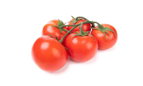 Bunch Red Cherry Tomatoes Vegetables Isolated White Background — Fotografia de Stock