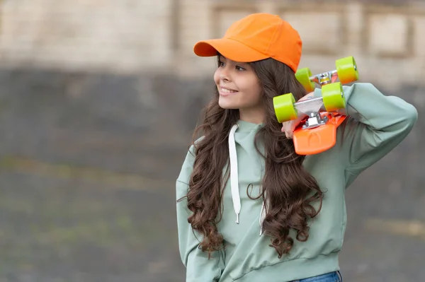 Teen Girl Skater Skateboard Girl Penny Board Hipster Girl Longboard — Foto Stock
