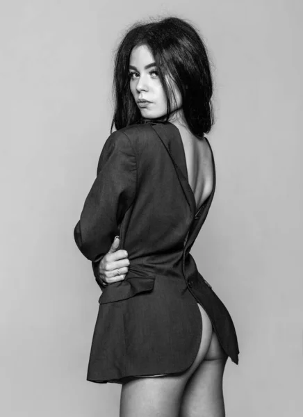 Sexy Woman Fit Ass Girl Office Jacket Female Sexy Buttocks — 스톡 사진