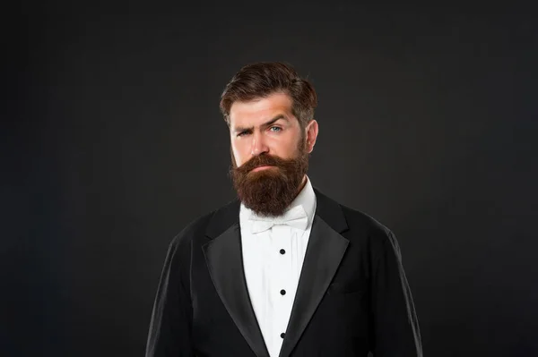Brutal Gentleman Tuxedo Black Background Fashionist — Fotografia de Stock