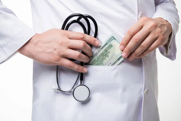 Bribe Medical Insurance Medical Expenses Bribe Money Medicine Bribe — Stockfoto