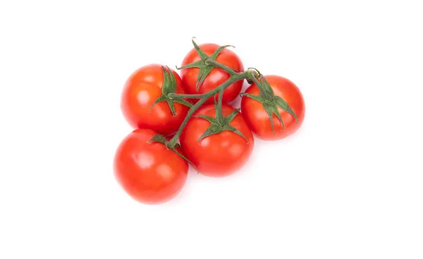Fresh Red Cherry Tomato Cluster Organic Food Isolated White — Stock Photo, Image