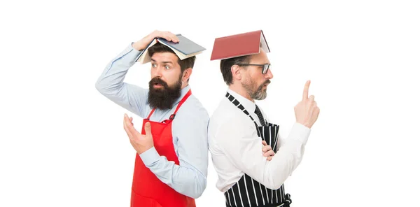 Puzzled Men Husband Learn Cooking Culinary School Catering Business Seating — Stok fotoğraf