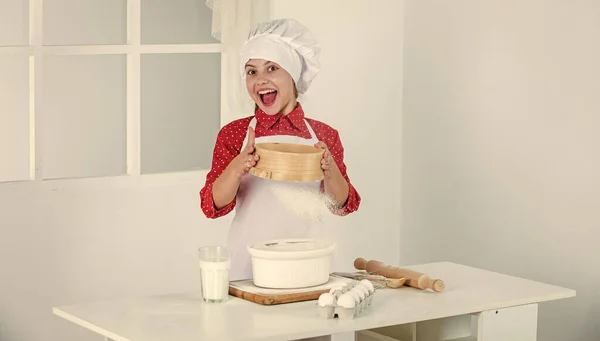 Mais Que Apenas Comida Miúdo Uniforme Chef Culinária Culinária Criança — Fotografia de Stock