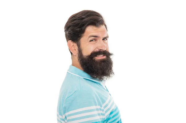 Портрет Бородатого Человека Небритый Мужчина Улыбкой Лице Счастливый Человек Бородой — стоковое фото