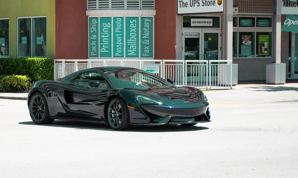 Miami Beach Florida Usa April 2021 Mclaren 570Gt Mso Black — Zdjęcie stockowe