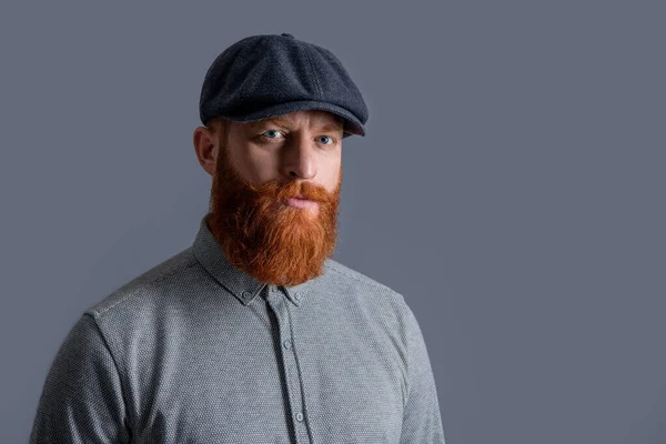 Portrait Handsome Irish Man Bearded Man Serious Face Unshaven Man — Stock Photo, Image