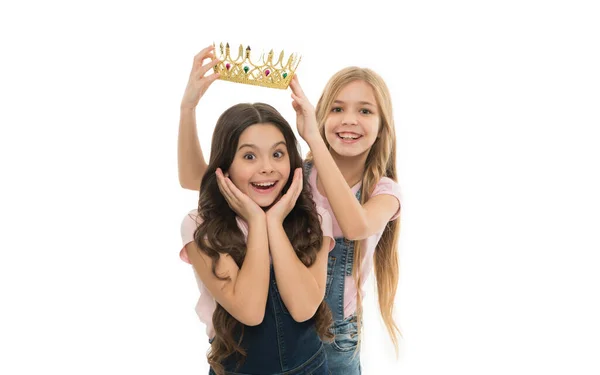 Mejor Amiga Agradecimiento Personal Los Niños Usan Princesa Símbolo Corona —  Fotos de Stock