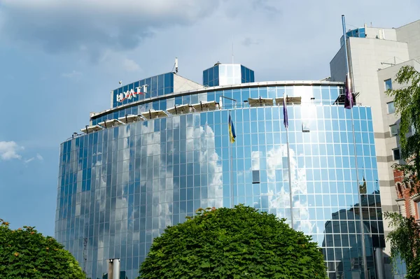 Kiev Ucrania Mayo 2015 Moderno Edificio Del Hotel Hyatt Regency — Foto de Stock