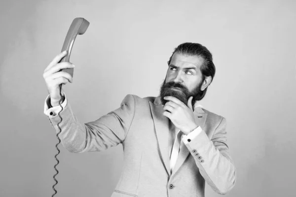 Une Conversation Désagréable Communication Vrai Gentleman Avec Les Cheveux Toilettés — Photo