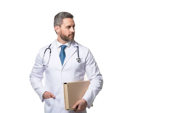 Doktor Elinde Klasör Tutuyor Beyaz Önlüklü Doktor Profesyonel Tıbbi Servis — Stok fotoğraf