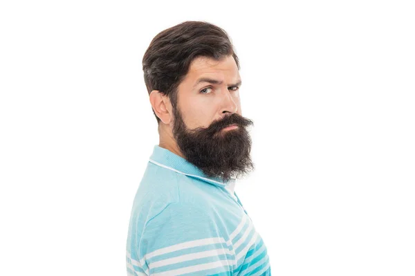 Портрет Бородатого Чоловіка Вирощує Брови Чоловік Стикається Бородою Вусами Скептична — стокове фото