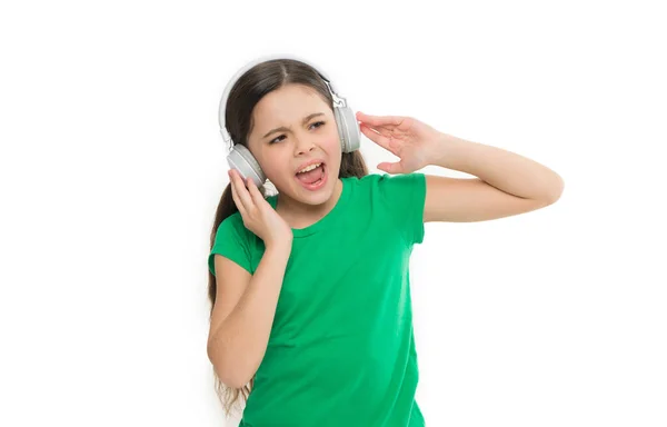Kind Genießt Den Sound Fürs Erste Kopfhörer Beruhigen Kinder Vorteile — Stockfoto