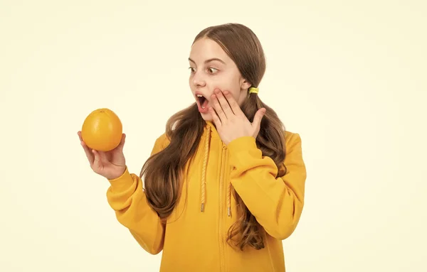 Gyermek Egészséges Ételeket Eszik Gyermekkori Egészség Citrusfélék Természetes Organikus Friss — Stock Fotó