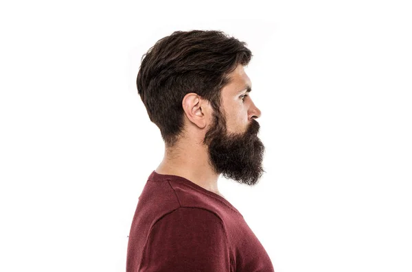 Rend Barbe Parfaite Profil Homme Barbu Mature Hipster Avec Moustache — Photo