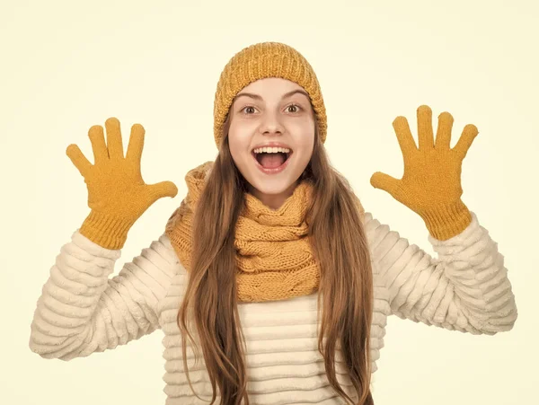 Pure Happiness Happy Teen Girl Winter Clothes Childhood Happiness Small — Stock Photo, Image