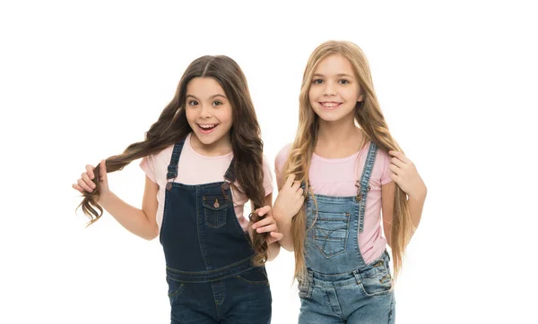 Crecer Rizos Fuertes Consejos Fáciles Hacer Peinado Para Niños Chicas — Foto de Stock