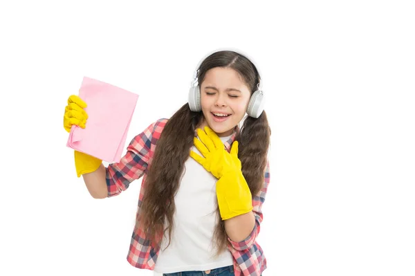 Wiping Dust Cleaning Worries Away Everything Its Place Cleaning Supplies — Stock Photo, Image