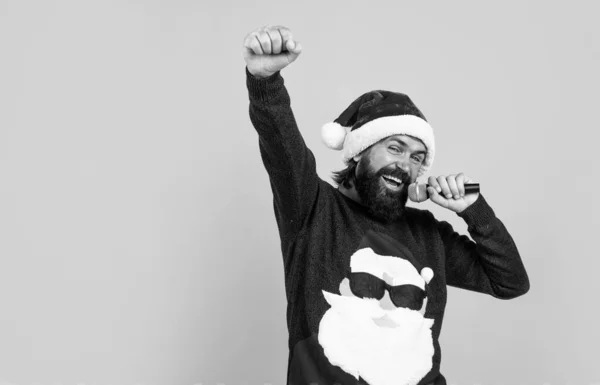 Pozitif Xmas Alışveriş Zamanı Hediyeler Hediyeler Hazırla Karaoke Noel Baba — Stok fotoğraf