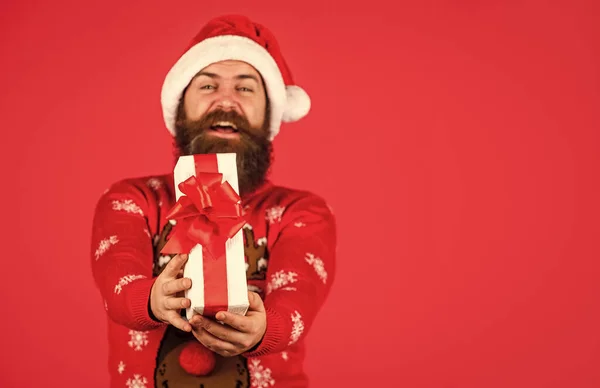 Questo Hipster Godere Vacanza Pronto Festa Uomo Babbo Natale Attende — Foto Stock