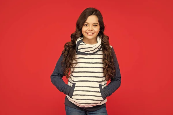 Winter Fashion Positive Kid Curly Hair Fleece Jacket Teen Girl — Fotografia de Stock