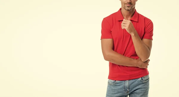 Bijgesneden Mannelijke Mode Model Casual Stijl Kleding Kopieerruimte — Stockfoto