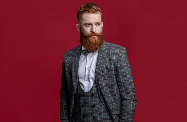 Hombre Carismático Caucásico Con Corbata Esmoquin Plano Estudio Del Hombre — Foto de Stock