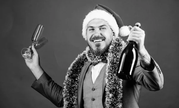 Homem Feliz Celebrar Natal Festa Ano Novo Corporativa Homem Negócios — Fotografia de Stock