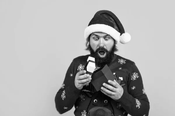 Que Está Dentro Presente Venda Compras Presente Feliz Ano Novo — Fotografia de Stock