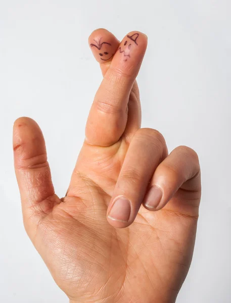 Hand gesture and smiles — Stock Photo, Image