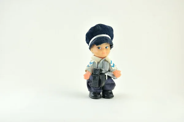 Polizistin Puppenspielzeug — Stockfoto
