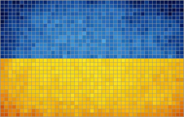 抽象的なモザイク ウクライナの旗 — ストックベクタ