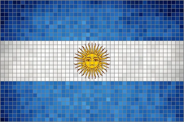 Mosaik-Flagge von Argentinien — Stockvektor