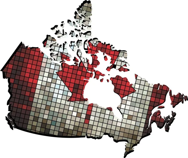 加拿大地图 grunge 马赛克 — 图库矢量图片
