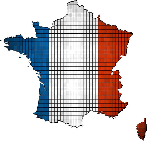 法国地图 grunge 马赛克 — 图库矢量图片