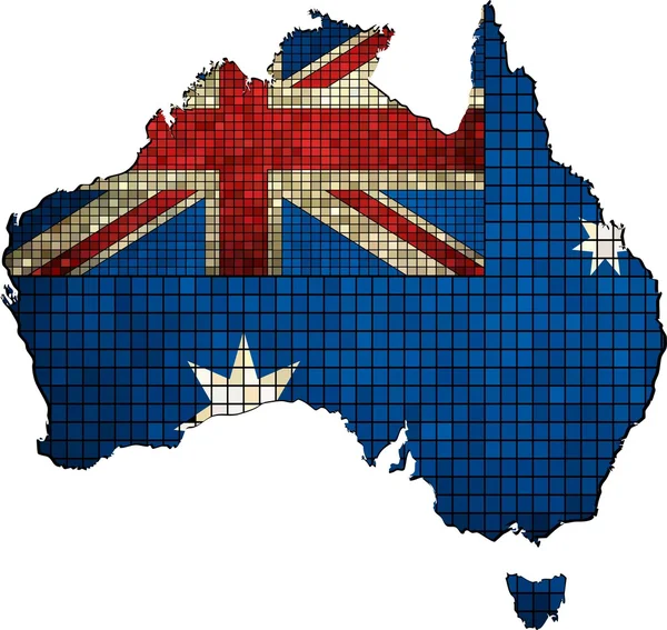 Australiska karta grunge mosaik — Stock vektor