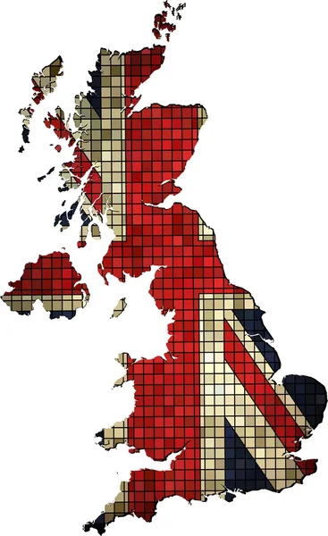 联合王国地图 grunge 马赛克 — 图库矢量图片
